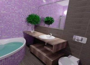 Ванная в фиолетовом цвете