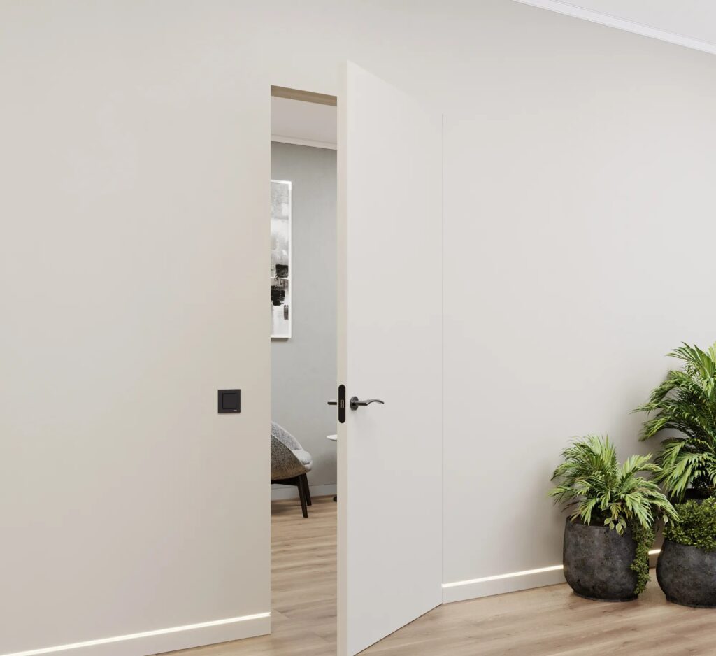 Виды скрытых дверей: распашные, раздвижные, ротационные