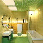 Желто-зеленая ванная комната